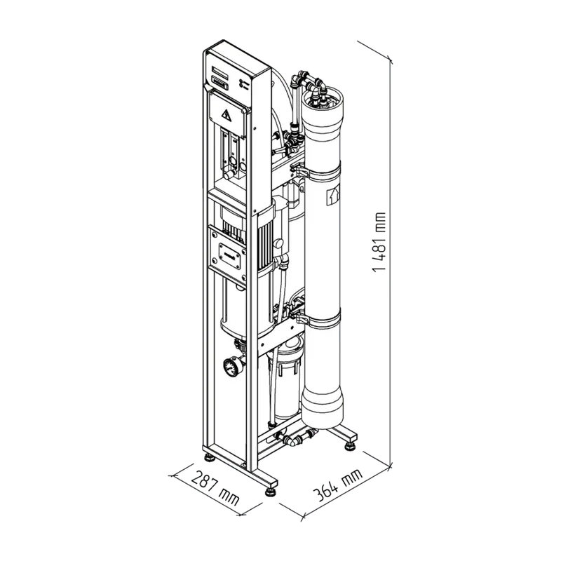 ECOSOFT MO5000 - 250 l/h @ 1000 TDS 15C Clean water
